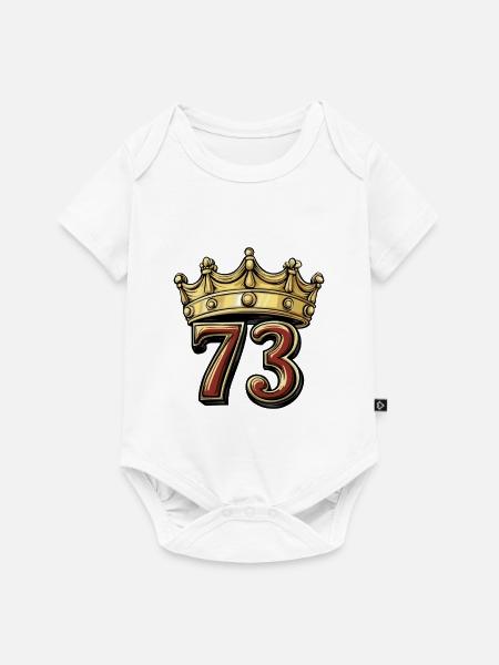 73 Zahl Krone - Baby Premium Kurzarmbody - Weiß