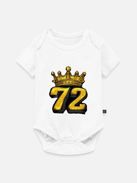 72 Zahl Krone - Baby Premium Kurzarmbody - Weiß