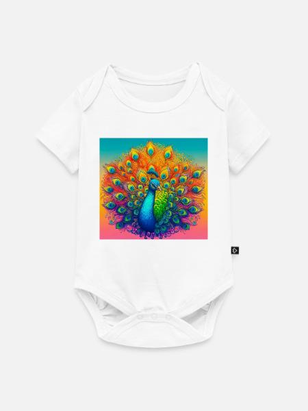 Pfau - Baby Premium Kurzarmbody - Weiß