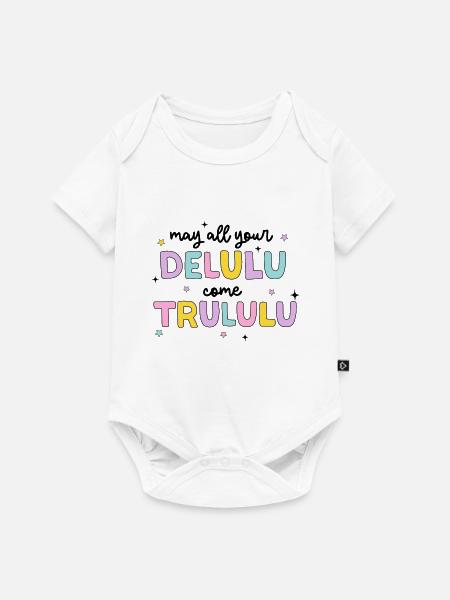 Pastell Delulu Trulu Spruch - Baby Premium Kurzarmbody - Weiß