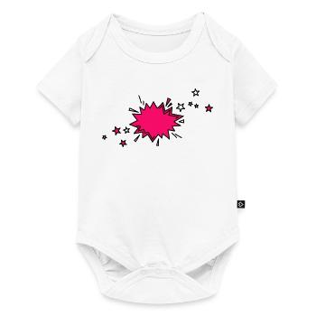 Élément de bande dessinée en noir et rose - Body à manches courtes Premium Bébé - blanc - Devant