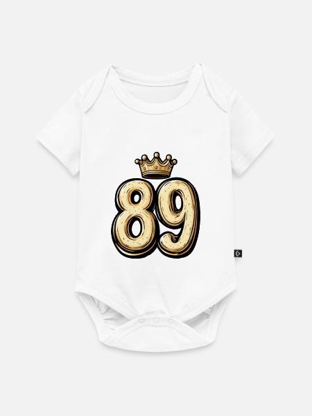 89 Zahl Krone - Baby Premium Kurzarmbody - Weiß