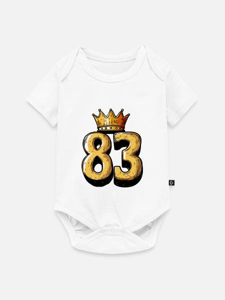 83 Zahl Krone - Baby Premium Kurzarmbody - Weiß