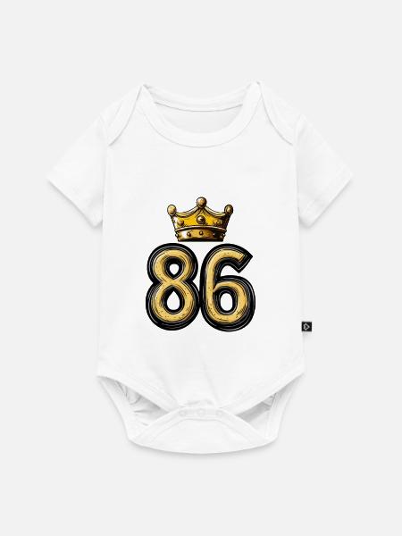 86 Zahl Krone - Baby Premium Kurzarmbody - Weiß