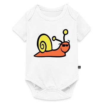 Snail Sunglasses Cute Cute Happy Cool - Baby Premium short-sleeve bodysuit - white - Front