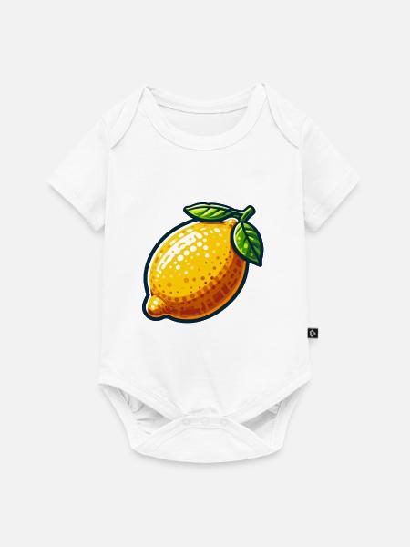 Lemon Cartoon Luminous - Baby Premium Kurzarmbody - Weiß