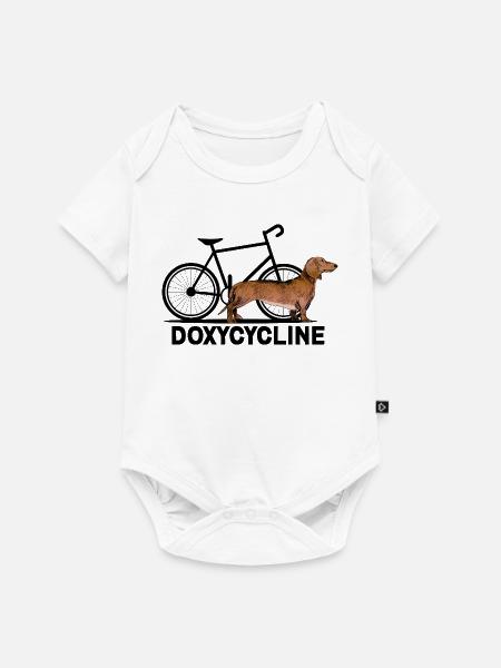 Doxycycline Grappige Teckel Cyclus - Baby Premium Kurzarmbody - Weiß