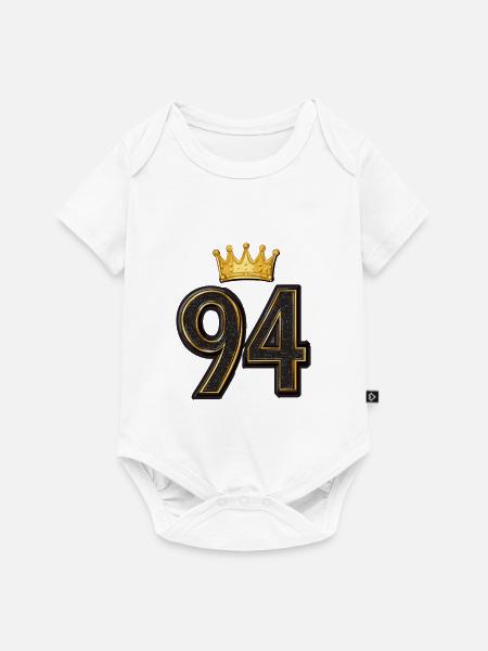 94 Zahl Krone - Baby Premium Kurzarmbody - Weiß