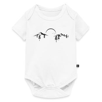Mountain Peak Adventure Minimaliste Silhouette Art - Body à manches courtes Premium Bébé - blanc - Devant