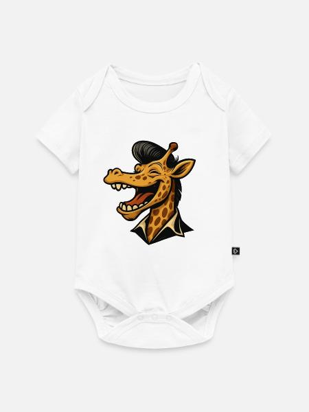 Stretch with Style – Coole Giraffe - Baby Premium Kurzarmbody - Weiß