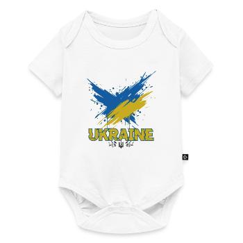 Ukraine Flag Splash Art - Baby Premium short-sleeve bodysuit - white - Front