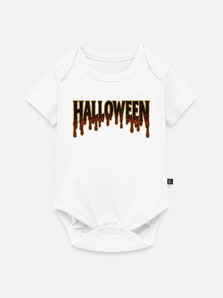 Halloween Tropfendes Gold Schriftzug - Baby Premium Kurzarmbody - Weiß