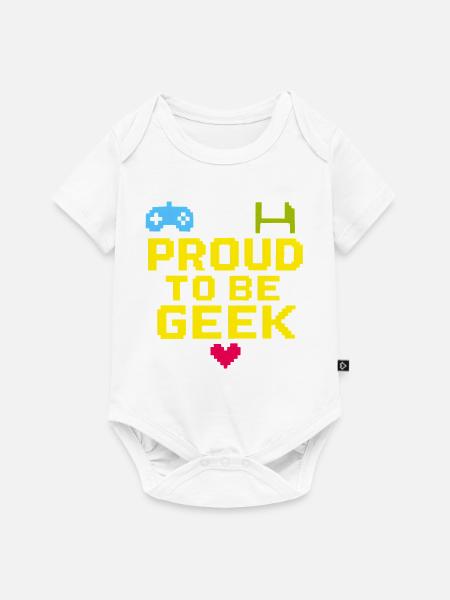 Stolzer Retro-Pixel-Geek - Baby Premium Kurzarmbody - Weiß