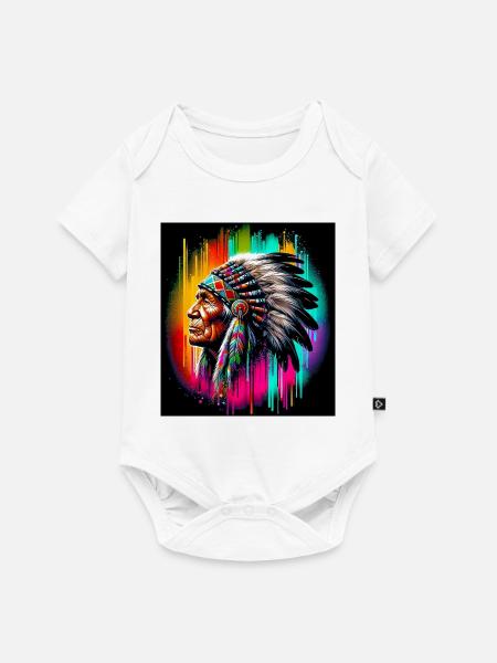 Amerikanisch, Indianer, Amerikaner - Baby Premium Kurzarmbody - Weiß