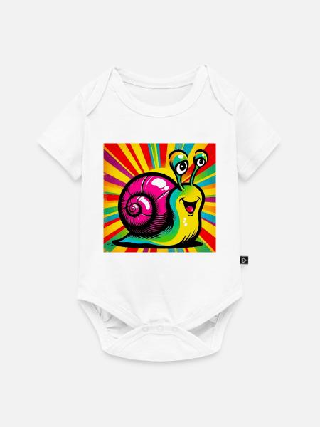 Schnecke - Baby Premium Kurzarmbody - Weiß