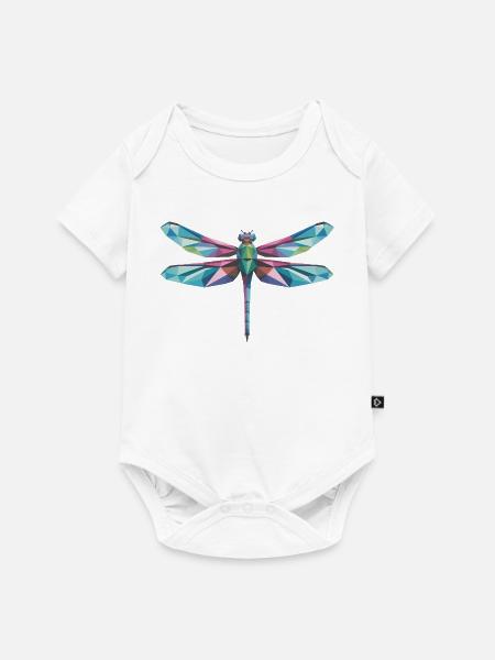 Dragonfly - Cooles Low-Poly-Logo - Baby Premium Kurzarmbody - Weiß