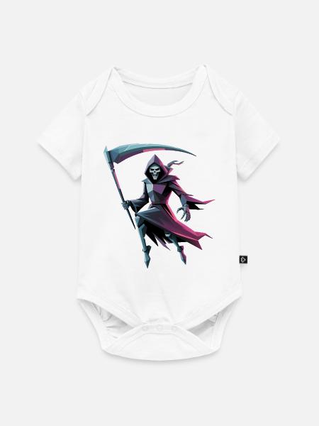 Death Reaper - Cooles Low-Poly-Logo - Baby Premium Kurzarmbody - Weiß