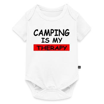 Camping - Baby Premium Kurzarmbody - Weiß - Vorne