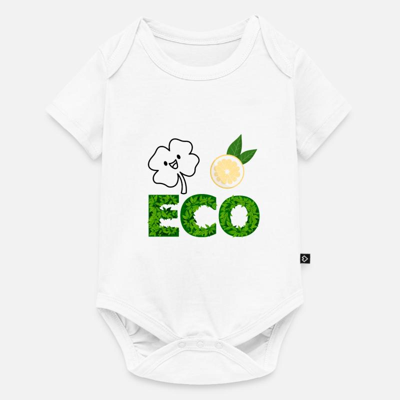 Lettres Eco Leaf avec tranche de citron - Body à manches courtes Premium Bébé - blanc