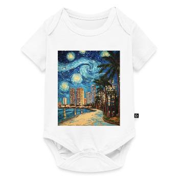 Miami Beach Florida Van Gogh Starry Night - Baby Premium short-sleeve bodysuit - white - Front