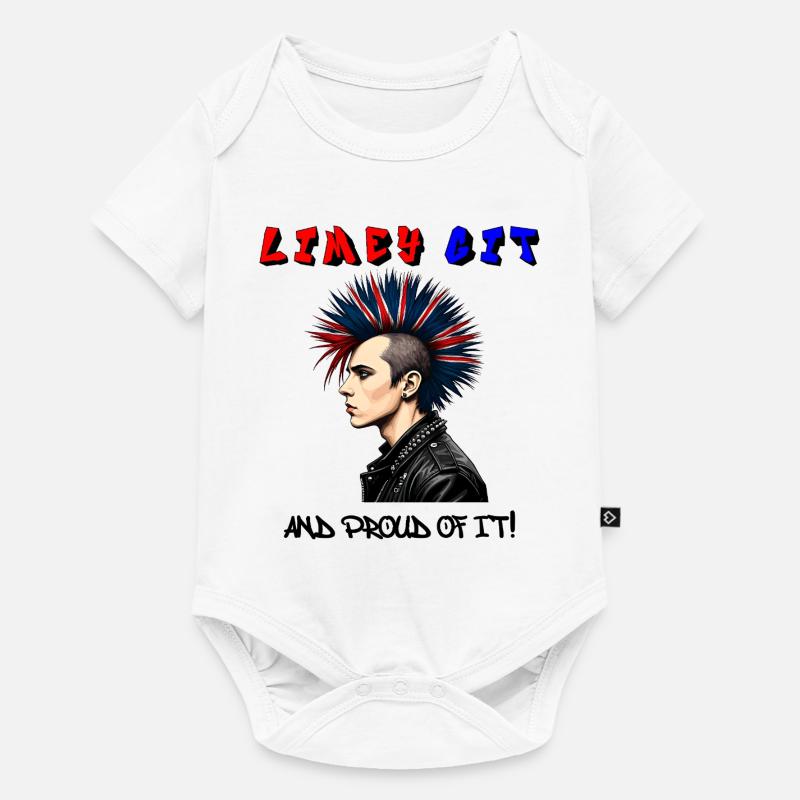 Limey Git — et fier de l’être ! Punk rock britannique - Body à manches courtes Premium Bébé - blanc