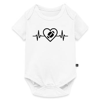 Rugby Herz - Baby Premium Kurzarmbody - Weiß - Vorne