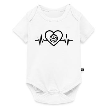 Coeur de volley-ball - Body à manches courtes Premium Bébé - blanc - Devant
