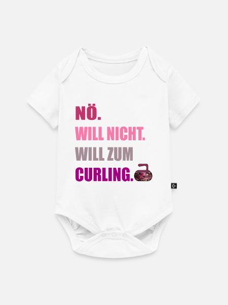 WINTERSPORT CURLING Eisstockschießen - Baby Premium Kurzarmbody - Weiß