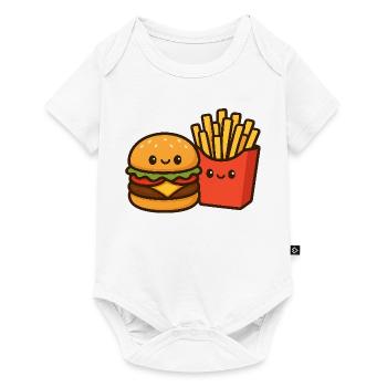Kawaii Burger & Fries Duo - Body à manches courtes Premium Bébé - blanc - Devant
