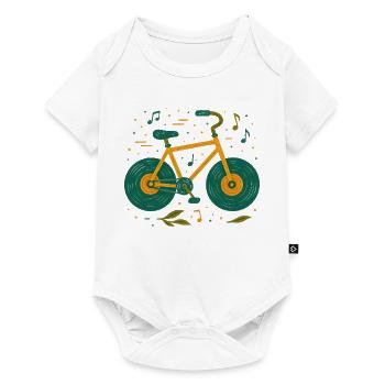 Melodisches Vintage-Fahrrad-Gekritzel - Baby Premium Kurzarmbody - Weiß - Vorne