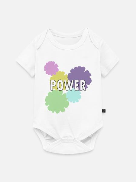 Mama Flower Power - Baby Premium Kurzarmbody - Weiß