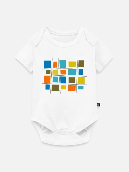 Farbiges Patchwork von Cean - Baby Premium Kurzarmbody - Weiß
