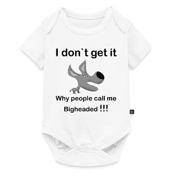 Grey Cartoon Dog Snout - Baby Premium short-sleeve bodysuit - white - Front
