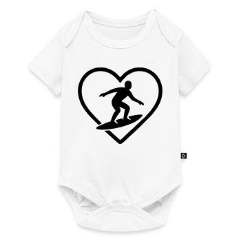 Surfing Heart - Baby Premium short-sleeve bodysuit - white - Front