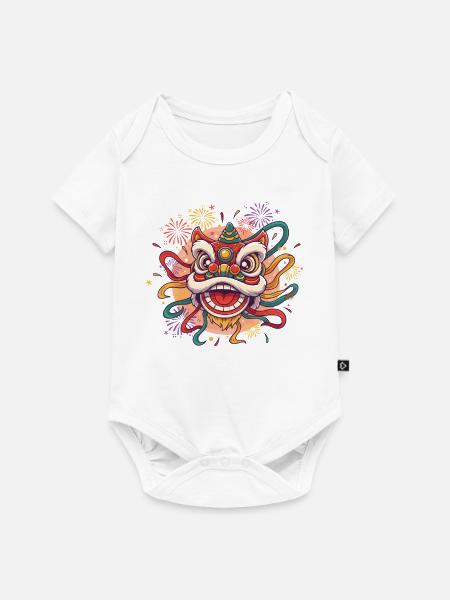 Chinesischer Löwentanz | Fest Feier - Baby Premium Kurzarmbody - Weiß