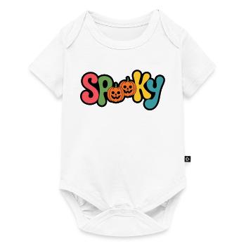 Spooky Kürbis Halloween Logo - Baby Premium Kurzarmbody - Weiß - Vorne