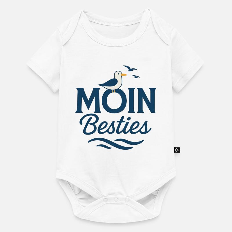 Moin Besties Salutation de la mer - Body à manches courtes Premium Bébé - blanc