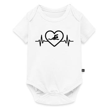 Cœur nageant - Body à manches courtes Premium Bébé - blanc - Devant