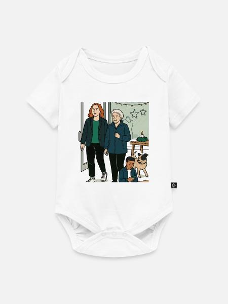 mit Oma einkaufen - Baby Premium Kurzarmbody - Weiß