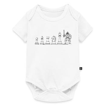 Spielfigur Brettspiel Evolution: Lustiges Design - Baby Premium Kurzarmbody - Weiß - Vorne