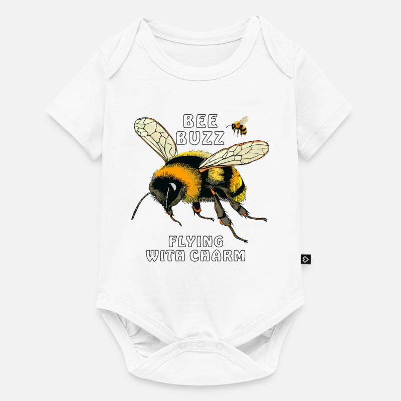 HUMMELN BEE BUZZ FLYING WITH CHARM - Baby Premium Kurzarmbody - Weiß