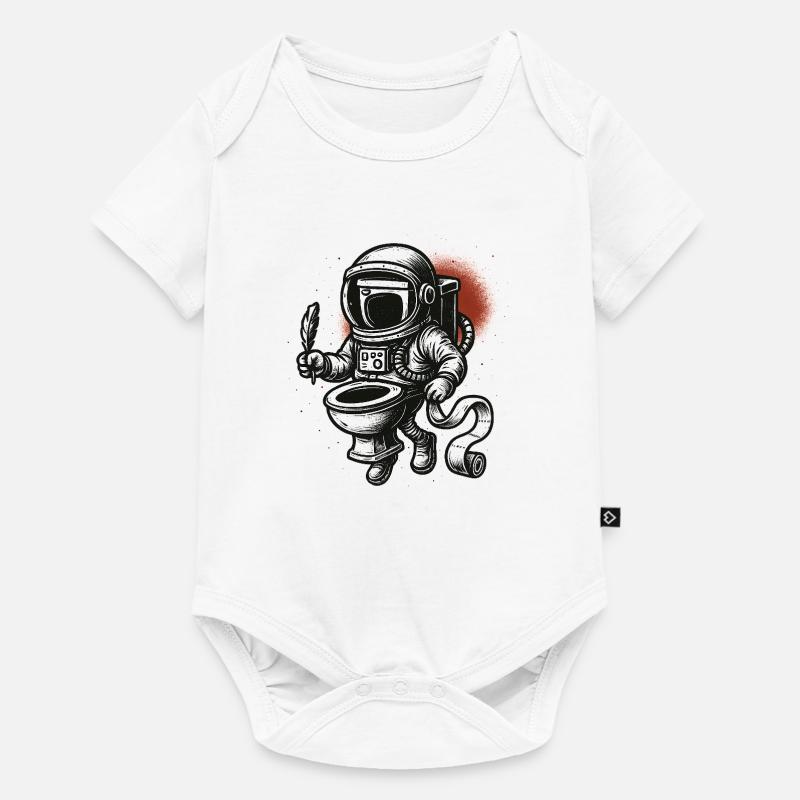 Astronaute dans les toilettes - Body à manches courtes Premium Bébé - blanc