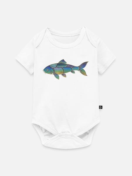 Farbverlauf Muster Schillernder Koi Fisch - Baby Premium Kurzarmbody - Weiß