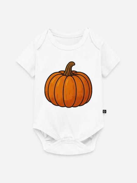 Kürbis Cartoon Illustration - Baby Premium Kurzarmbody - Weiß