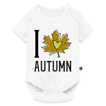 Cœur dans la feuille d’automne - Body à manches courtes Premium Bébé - blanc - Devant