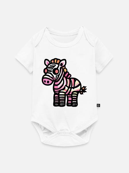Zebra Halloween Zombie - Baby Premium Kurzarmbody - Weiß
