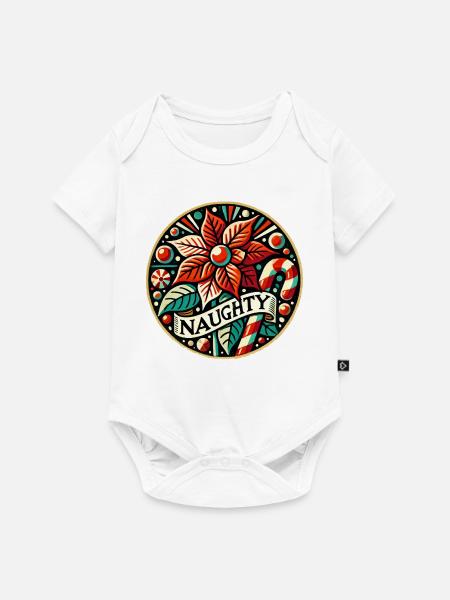 Freches Blumen-Urlaubsabzeichen - Baby Premium Kurzarmbody - Weiß