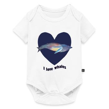 Whale Heart - Baby Premium short-sleeve bodysuit - white - Front