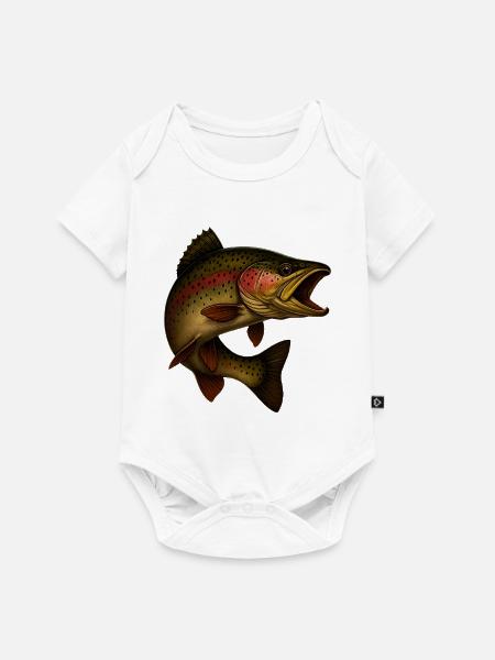 Faszinierende Regenbogenforelle Illustration - Baby Premium Kurzarmbody - Weiß