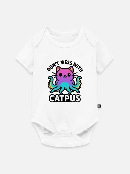 Catpus - Don’t mess with Catpus - Baby Premium Kurzarmbody - Weiß